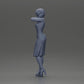 Diorama model building product photo 10: Female diorama figure in mini dress, short hair, hand on neck, necklace (Ref No. A99)