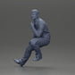 Diorama model building product photo 11: Diorama seated figure: Turkish man with tie and sweater vest, half kneeling (Ref No. A72)