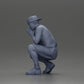 Diorama model building product photo 11: Diorama miniature: Pensive man sitting with cap, shorts, and sneakers (Ref No. A77)