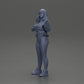 Diorama model building product photo 11: Diorama miniature: Woman in open jacket, crop top, and tight pants (Ref No. A114)