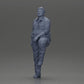 Diorama model building product photo 11: miniature figure: stout Asian man, looking up, in shirt, foot on step (Ref No. A101)