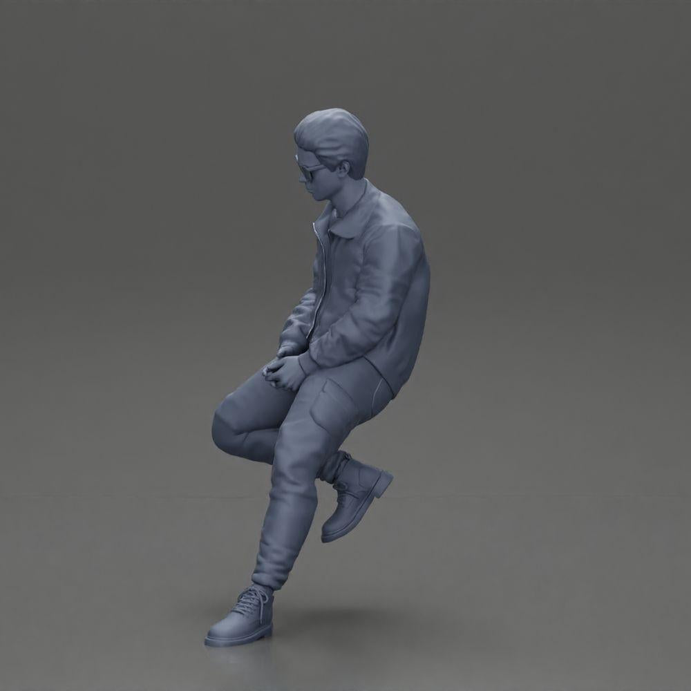 Diorama model building product photo 11: Diorama figure: Sitting man in car, jacket & sunglasses (Ref No. A107)