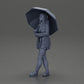 Diorama model building product photo 11: Female diorama figure in open cardigan and shorts with umbrella (Ref No. A92)