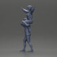 Diorama model building product photo 11: miniature figure: man in shorts carrying girlfriend on shoulders, posing couple (Ref No. A76)