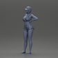 Diorama model building product photo 11: Diorama figure: Standing miniature figure in summer look with cap, shorts, barefoot on the beach (Ref No. A108)