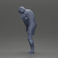 Diorama model building product photo 11: Diorama figure: martial arts miniature, kicking pose with headgear, gloves & shin guards (Ref No. A122)