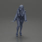 Diorama model building product photo 11: Diorama miniature: Woman in long shirt, dynamic forward pose on tiptoes (Ref No. A121)