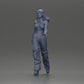 Diorama model building product photo 11: Diorama figure: miniature figure woman in walking pose, green-red, crop top, wide pants, pumps (Ref No. A141)