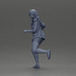 Diorama model building product photo 11: Diorama figure: Running young woman in open shirt & shorts, determined (Ref No. A102)
