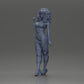 Diorama model building product photo 11: miniature figure: standing woman with curly hair in green outfit, posing (Ref No. A130)