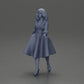 Diorama model building product photo 11: Diorama figure: miniature figure of a woman in a red dress with fur trim in a walking pose - Diorama (Ref No. A117)