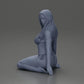 Diorama model building product photo 11: Kneeling miniature figure woman in bikini, sitting on flat base - beach diorama (Ref No. A83)