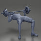 Diorama model building product photo 10: Diorama figure: Male miniature bench pressing with hip bridge, dumbbell, hat, and shorts (Ref No. A111)
