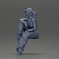 Diorama model building product photo 11: miniature figure: lowrider woman sitting with cap, arm on knee, tank top & sneakers (Ref No. A138)