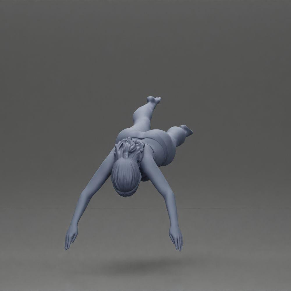 Diorama model building product photo 11: Diorama miniature: Woman in red bikini, elegant diving/jumping pose (Ref No. A137)