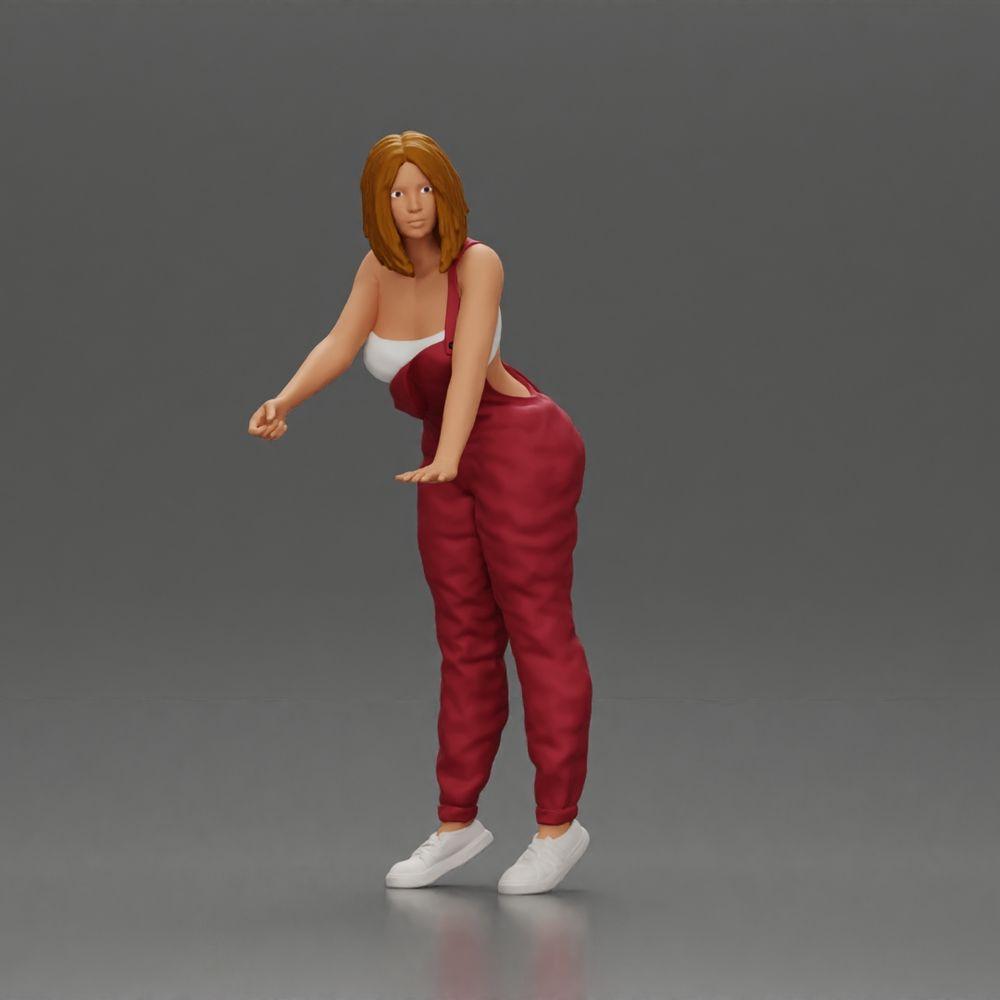 Diorama model building product photo 12: Diorama figure: mechanic with fuel nozzle in red overalls - standing diorama miniature (Ref No. A136)