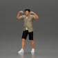 Diorama model building product photo 0: Diorama miniature: Man in shirt and shorts carrying woman on shoulders (Ref No. A81)