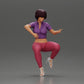 Diorama model building product photo 12: Miniature: Woman with short hair playing acoustic guitar necklace, strappy sandals (Ref No. A128)
