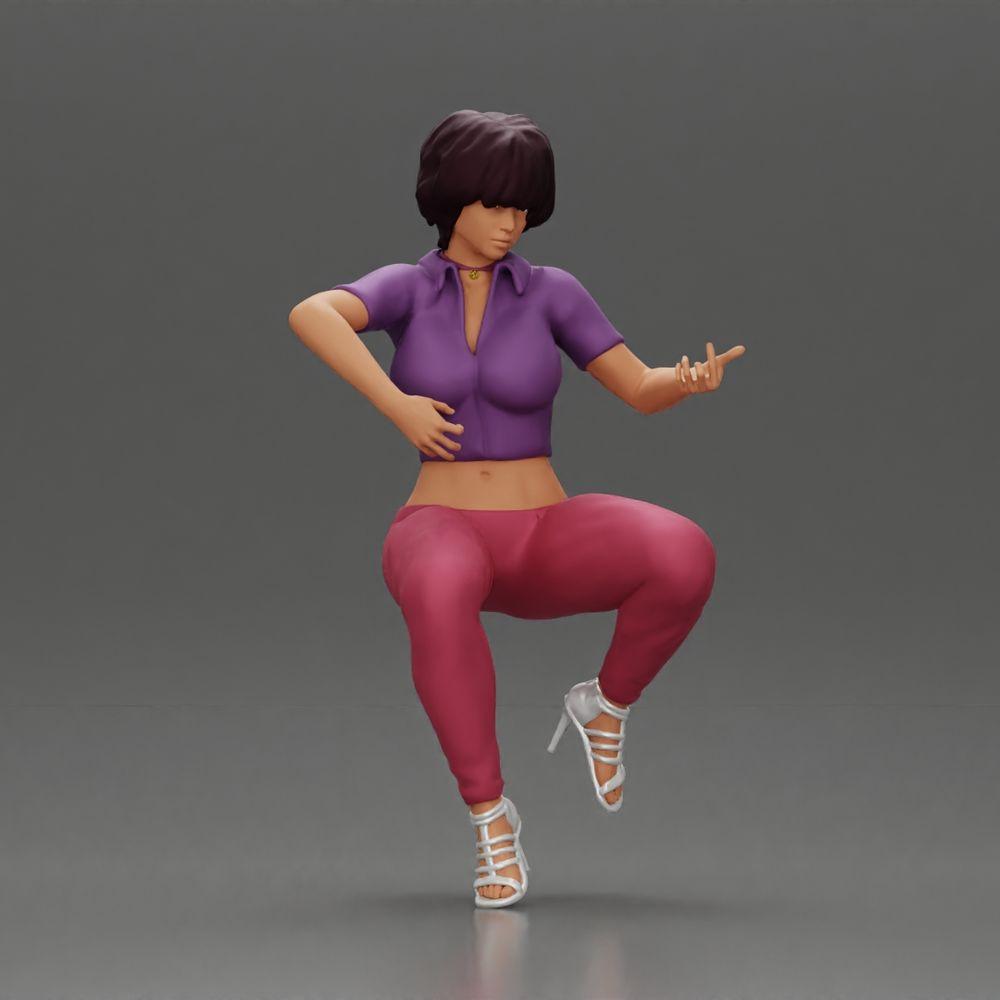 Diorama model building product photo 12: Miniature: Woman with short hair playing acoustic guitar necklace, strappy sandals (Ref No. A128)