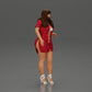 Diorama model building product photo 1: Diorama miniature: Woman in a long red shirt dress, white accents, high sandals (Ref No. A126)
