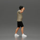 Diorama model building product photo 2: Diorama miniature: Man in shirt and shorts carrying woman on shoulders (Ref No. A81)