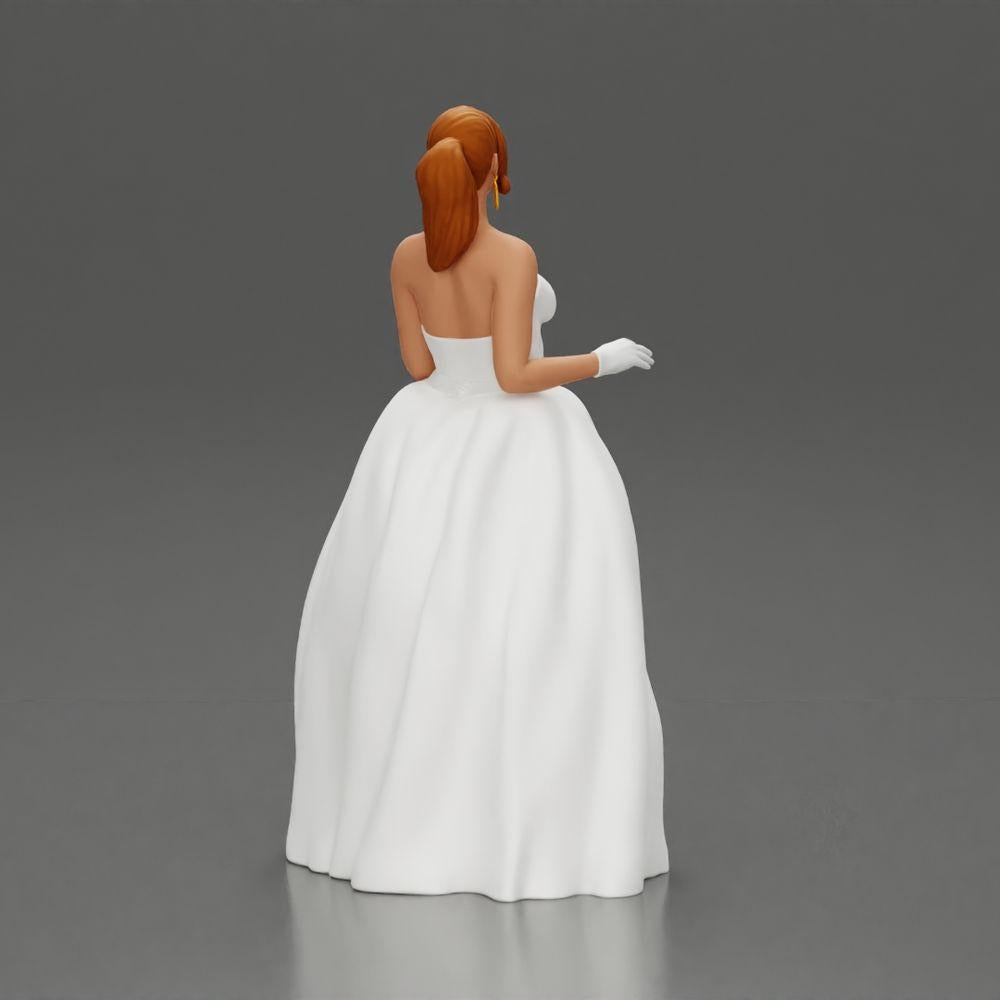 Diorama model building product photo 12: Diorama figure: miniature bride in floor-length white dress with bouquet (Ref No. A132)