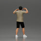 Diorama model building product photo 3: Diorama miniature: Man in shirt and shorts carrying woman on shoulders (Ref No. A81)