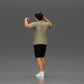 Diorama model building product photo 4: Diorama miniature: Man in shirt and shorts carrying woman on shoulders (Ref No. A81)