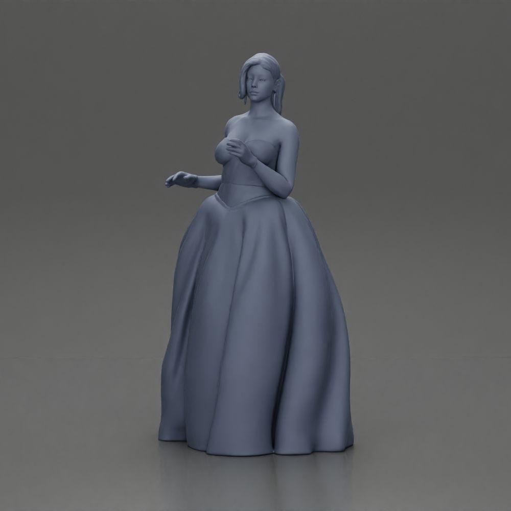 Diorama model building product photo 15: Diorama figure: miniature bride in floor-length white dress with bouquet (Ref No. A132)