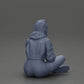 Diorama model building product photo 19: Diorama miniature: Sitting woman in jacket and shorts with open umbrella (Ref No. A85)