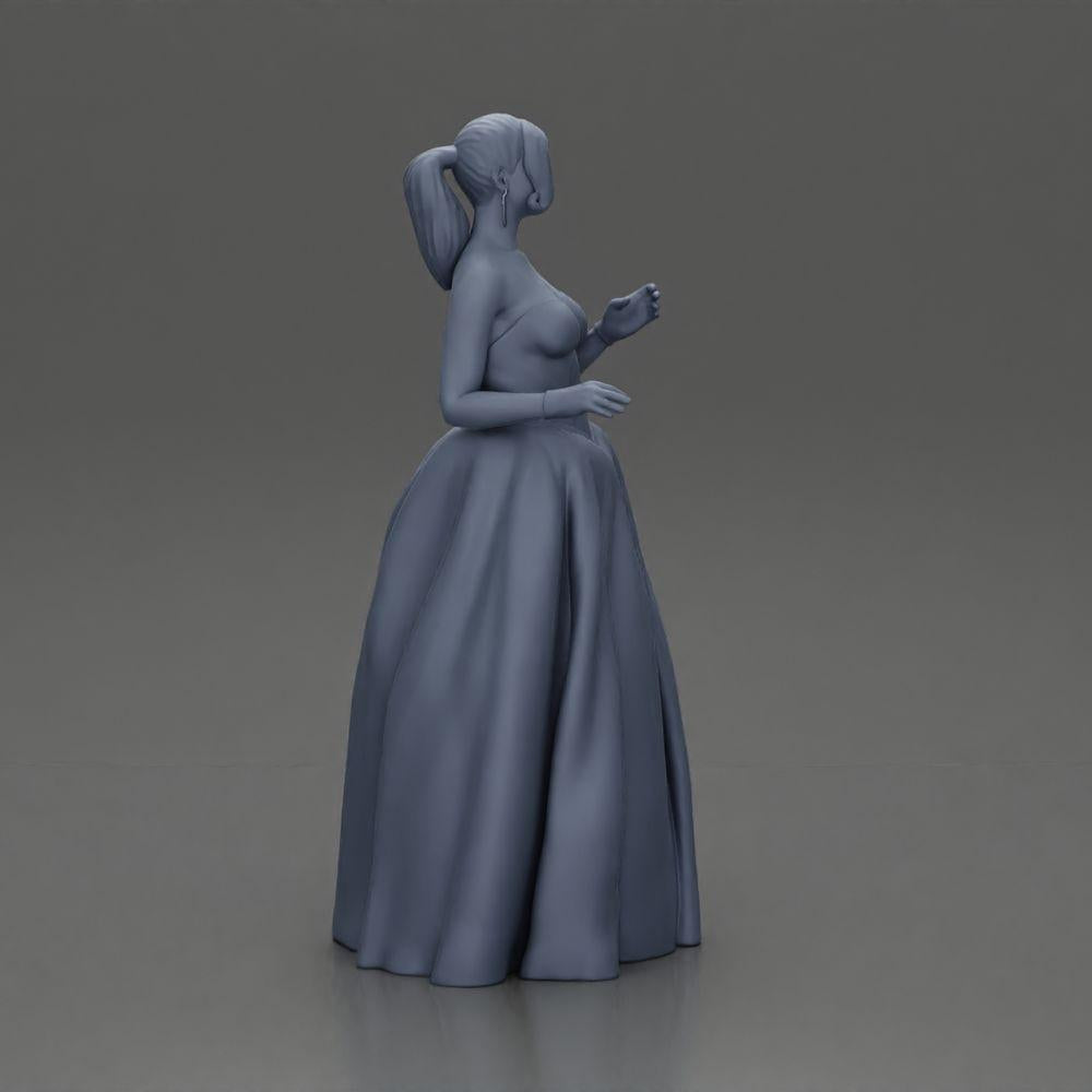 Diorama model building product photo 16: Diorama figure: miniature bride in floor-length white dress with bouquet (Ref No. A132)