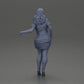 Diorama model building product photo 9: Diorama miniature: Woman in a long red shirt dress, white accents, high sandals (Ref No. A126)