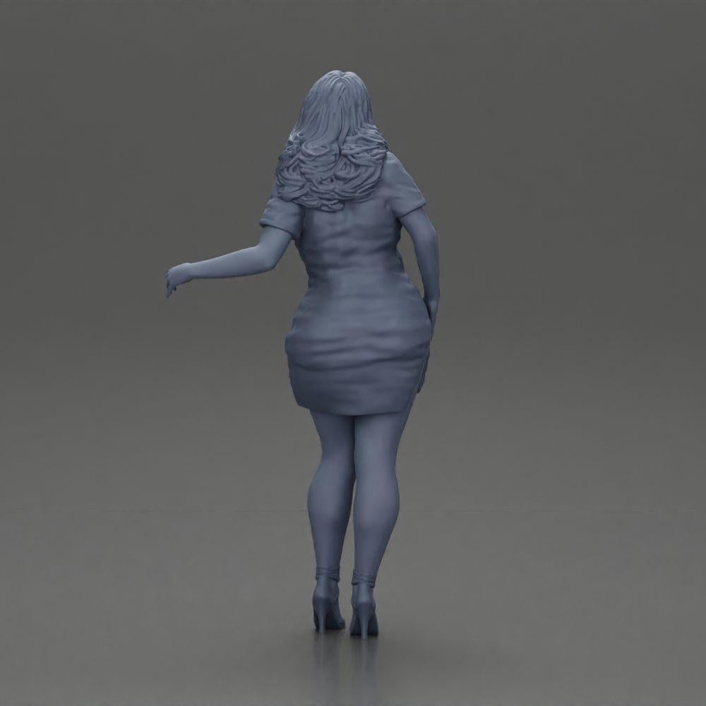 Diorama model building product photo 9: Diorama miniature: Woman in a long red shirt dress, white accents, high sandals (Ref No. A126)