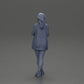 Diorama model building product photo 16: Female diorama figure in open cardigan and shorts with umbrella (Ref No. A92)