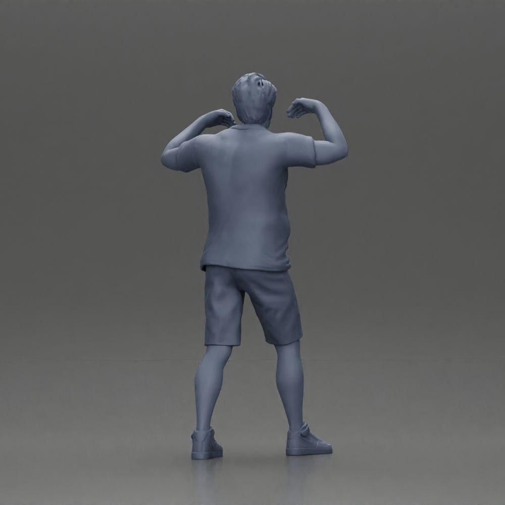 Diorama model building product photo 9: Diorama miniature: Man in shirt and shorts carrying woman on shoulders (Ref No. A81)