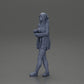 Diorama model building product photo 17: Female diorama figure in open cardigan and shorts with umbrella (Ref No. A92)