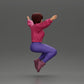 Diorama model building product photo 2: miniature figure - sitting girl with outstretched arms, sportswear (Ref No. A80)