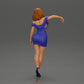 Diorama model building product photo 3: Diorama figure: Diorama miniature - figure in blue dress & high heels in elegant pose (Ref No. A127)