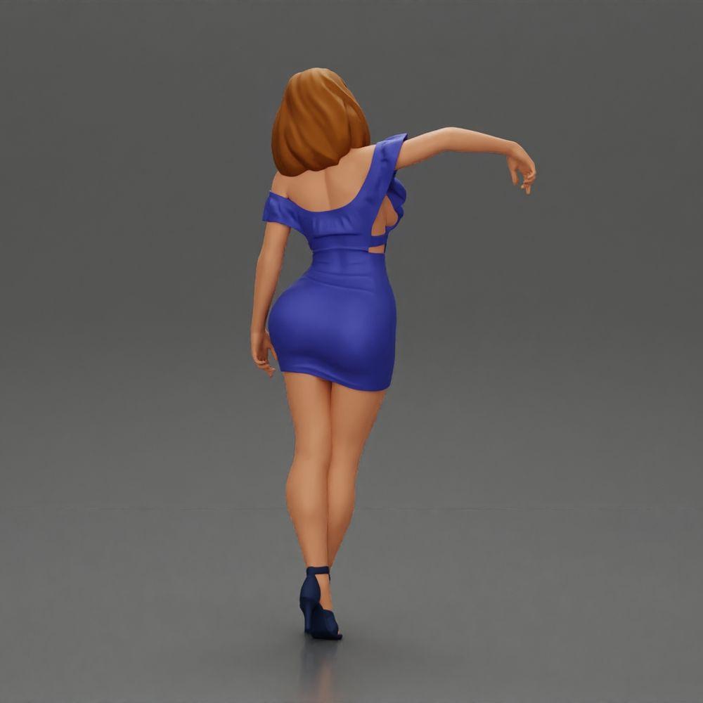 Diorama model building product photo 3: Diorama figure: Diorama miniature - figure in blue dress & high heels in elegant pose (Ref No. A127)