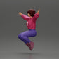 Diorama model building product photo 5: miniature figure - sitting girl with outstretched arms, sportswear (Ref No. A80)