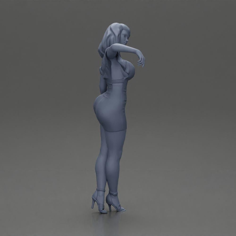 Diorama model building product photo 8: Diorama figure: Diorama miniature - figure in blue dress & high heels in elegant pose (Ref No. A127)