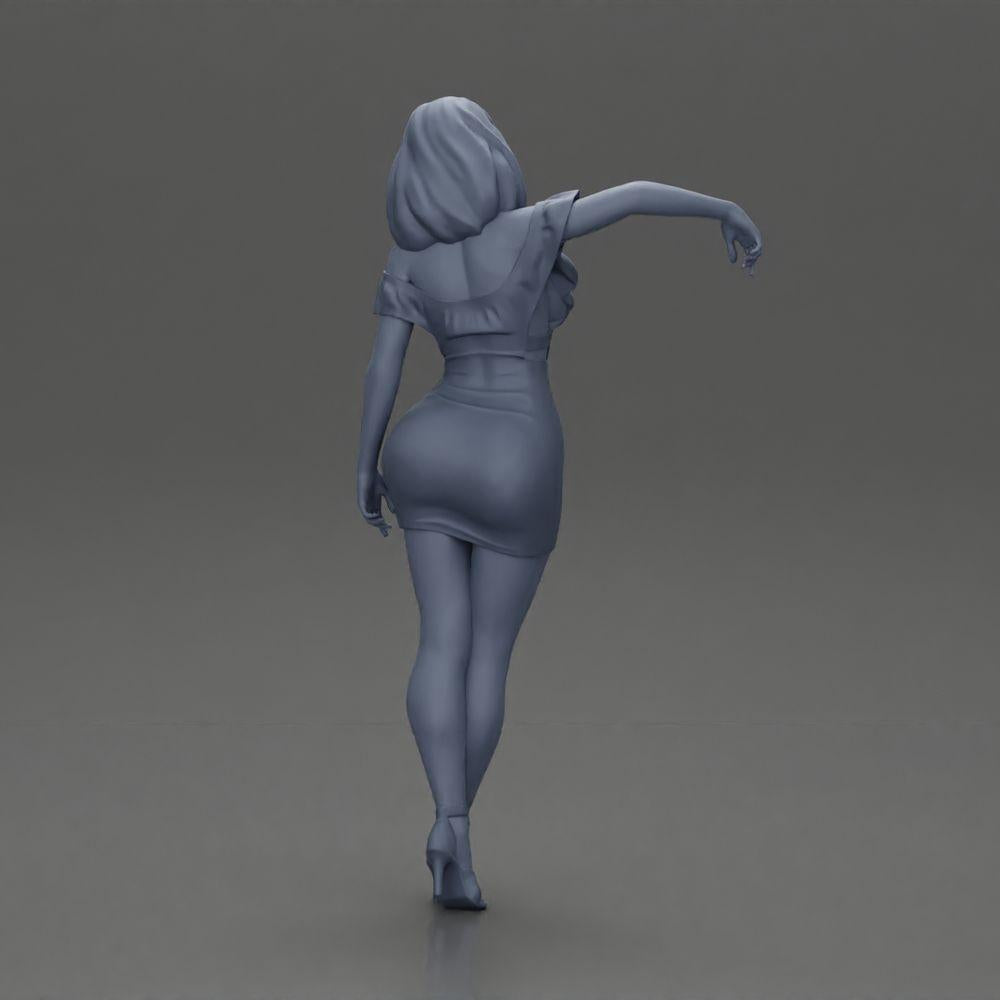 Diorama model building product photo 9: Diorama figure: Diorama miniature - figure in blue dress & high heels in elegant pose (Ref No. A127)