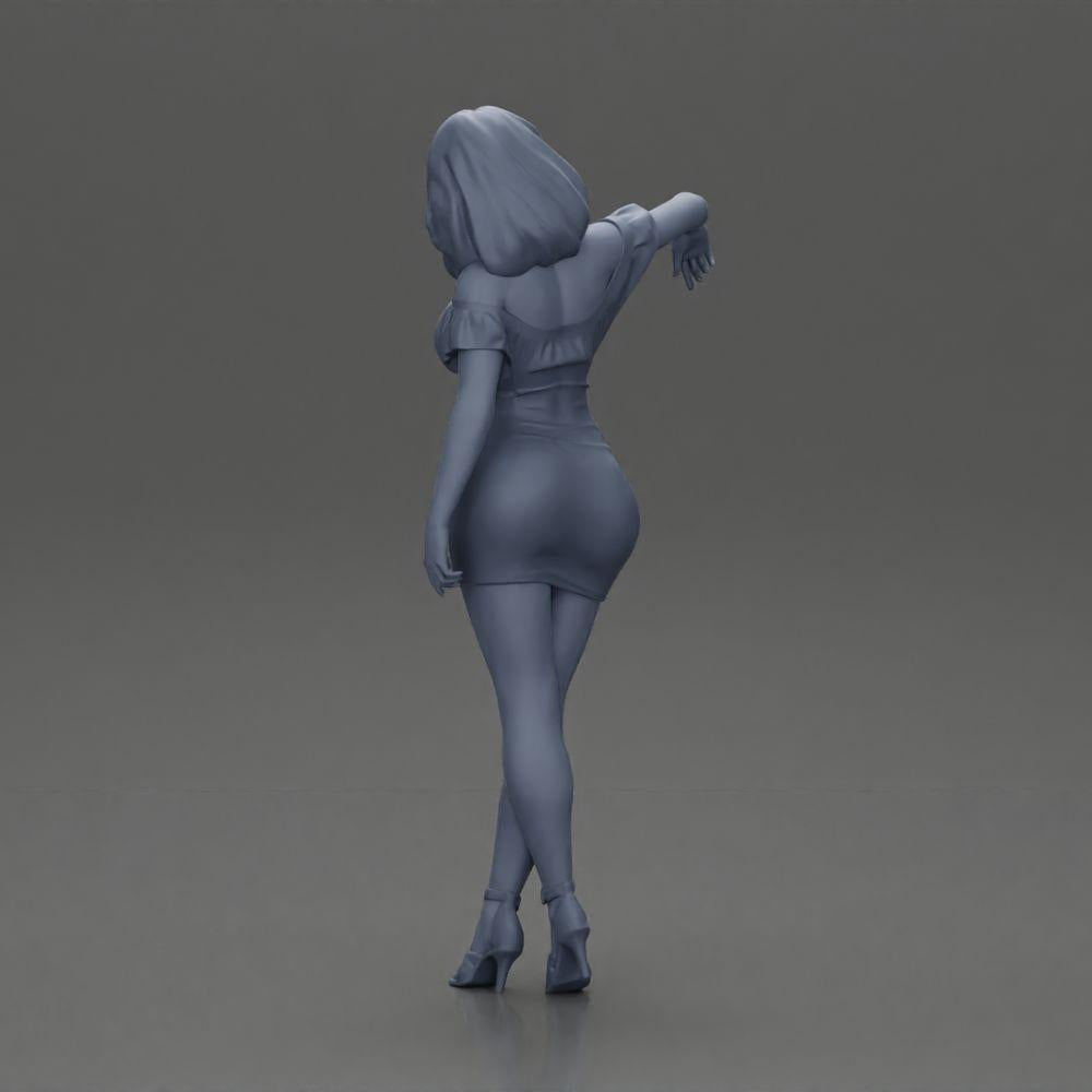 Diorama model building product photo 10: Diorama figure: Diorama miniature - figure in blue dress & high heels in elegant pose (Ref No. A127)