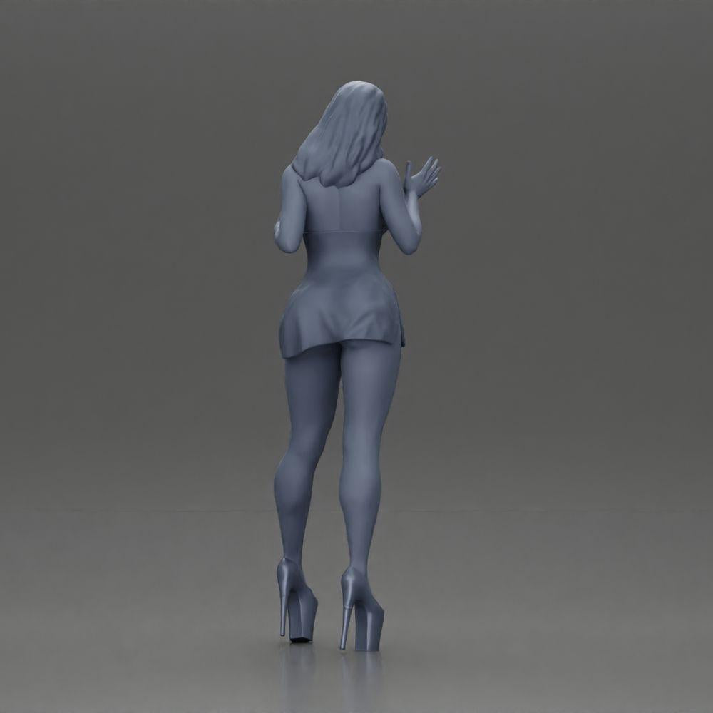 Diorama model building product photo 8: Diorama female figure: Elegant standing woman in a red dress with platform shoes (Ref No. A134)