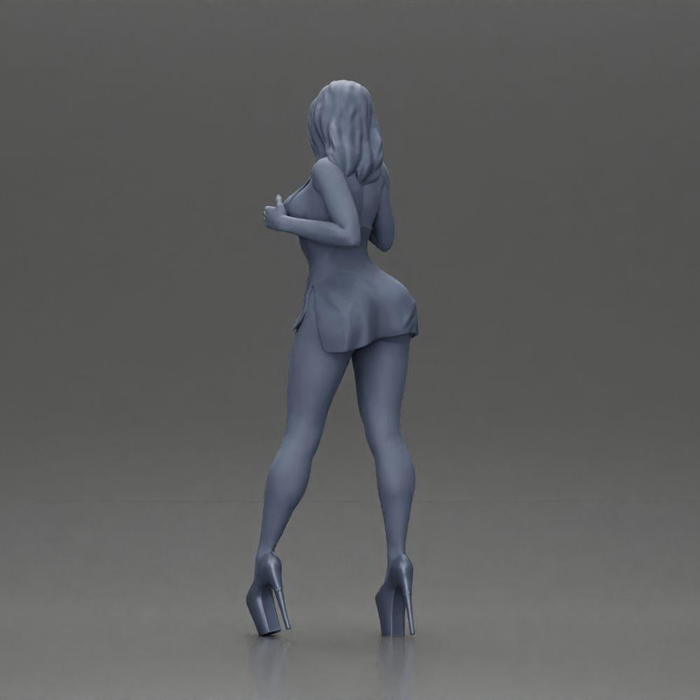 Diorama model building product photo 9: Diorama female figure: Elegant standing woman in a red dress with platform shoes (Ref No. A134)