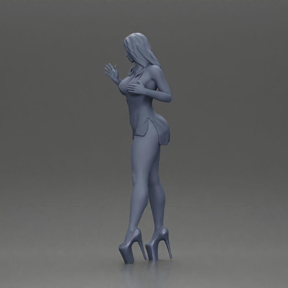 Diorama model building product photo 10: Diorama female figure: Elegant standing woman in a red dress with platform shoes (Ref No. A134)
