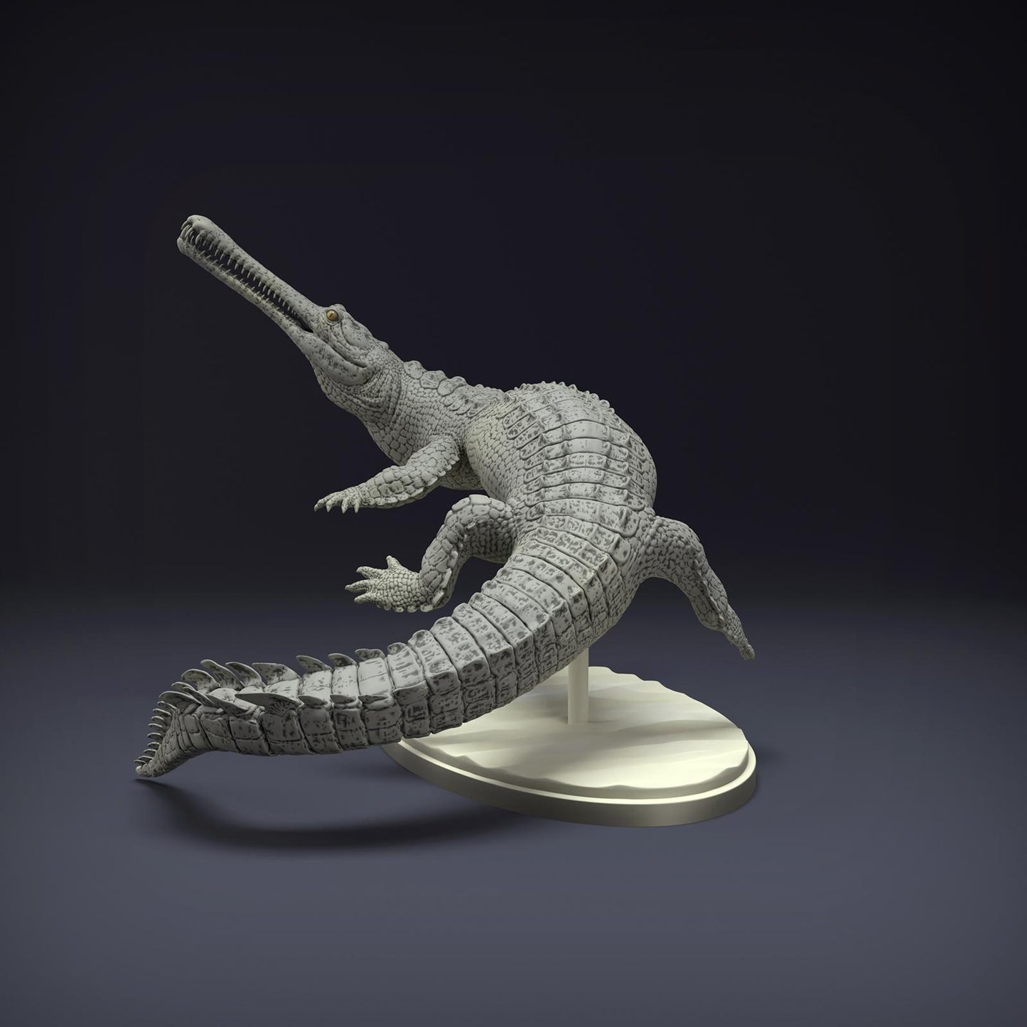 Product photo Animal Figure Diorama, Model Building: 0: Jungle Animal Figure: swimming Ganges gharial (Ref 01_01_79)