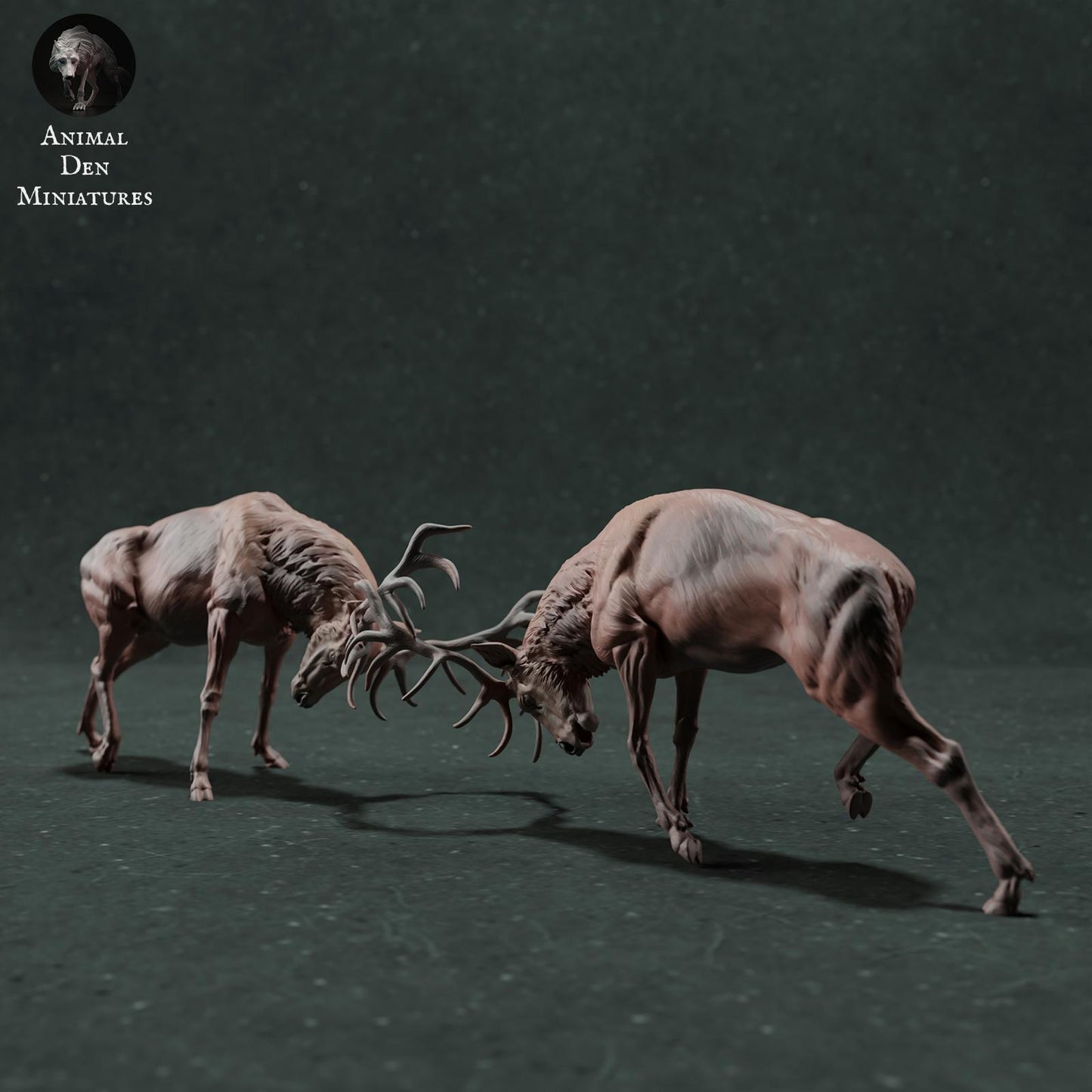 Product photo Animal Figure Diorama, Model Building: 0: Wildlife Figure: Fighting Red Deer – Stag Fight Diorama (Ref 01_01_71)