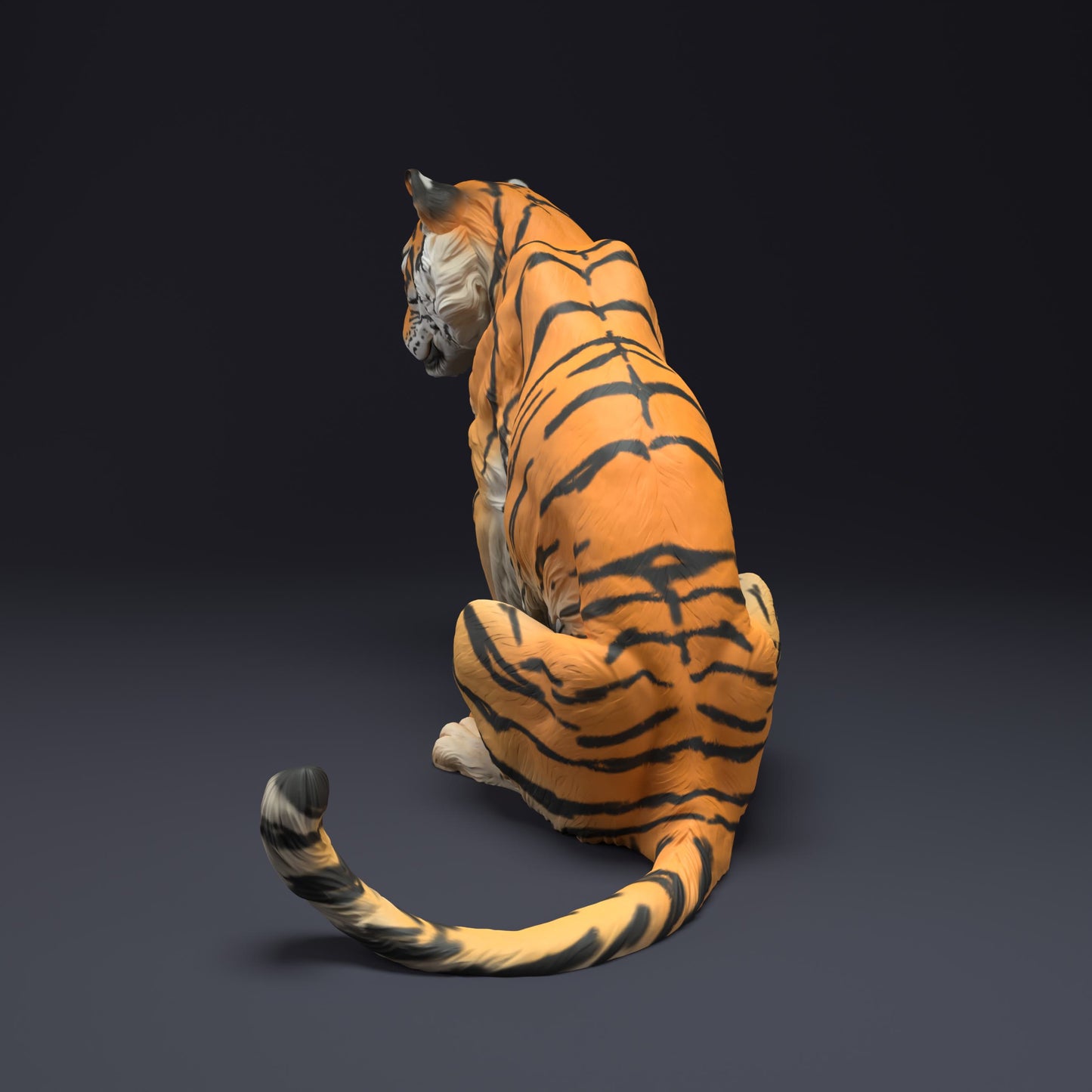 Produktfoto Tier Figur Diorama, Modellbau: 0: Wildtier Figur: sitzender Bengalischer Tiger (Ref 01_01_36)