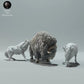 Product photo Animal Figure Diorama, Model Building: 0: Wildlife Figures: Arctic Wolves Hunting Musk Ox (Ref 01_01_62)